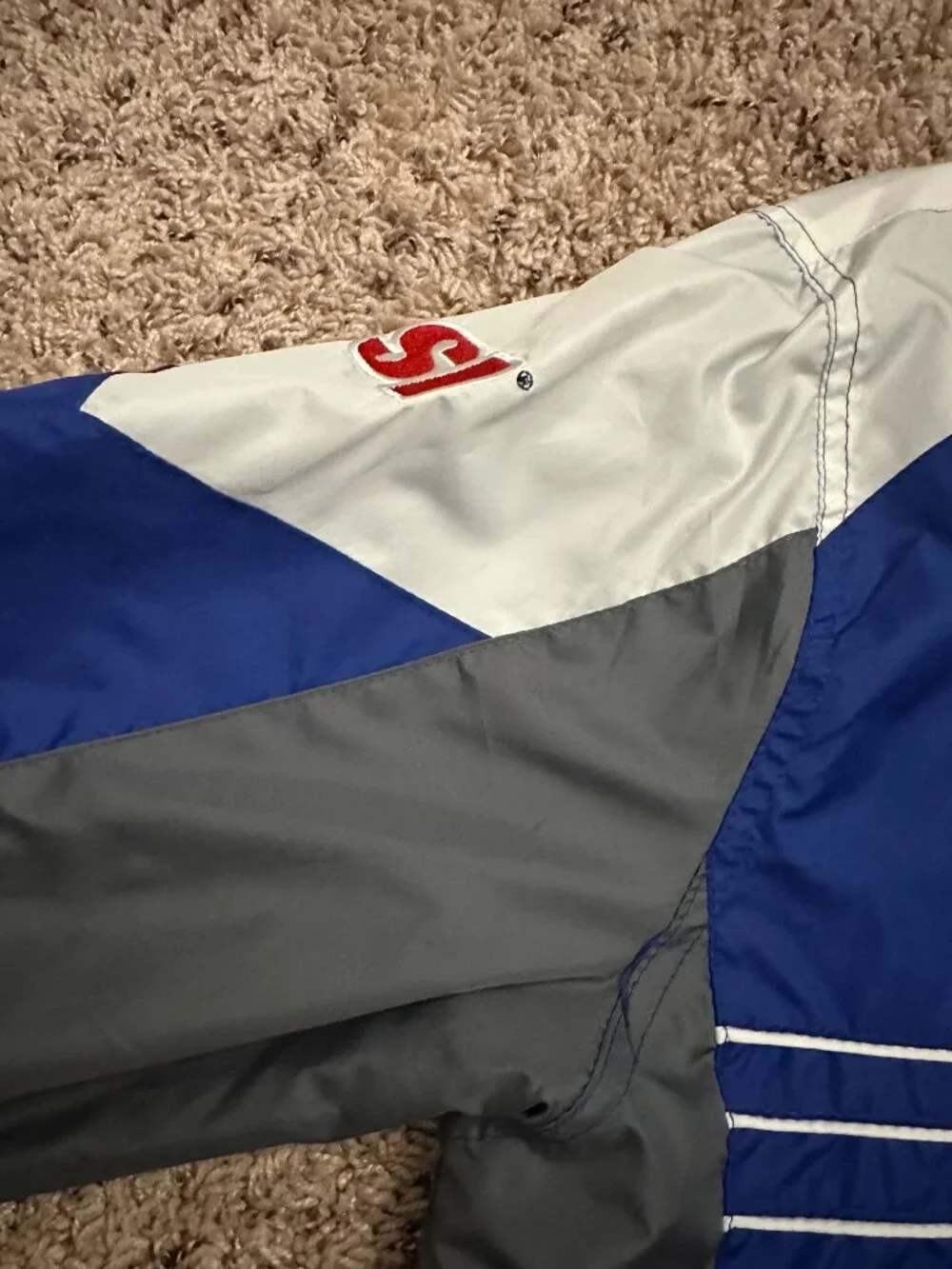 New York Giants SI Reebok Colorblock Full Zip Windbreaker Jacket Men's Size XL